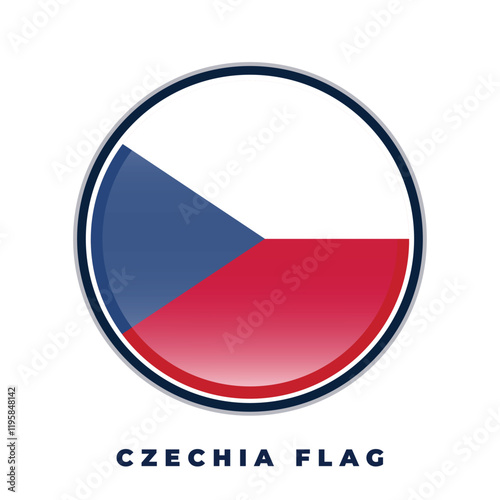 Free Download Czechia flag round design icon circle vector template - GFXLoad