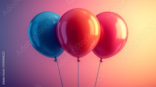 Ultra-Realistic Balloons in Vibrant Colors for Ad Campaigns, 広告キャンペーン向けの鮮やかな色彩で表現された超リアルなバルーン.Generative AI photo