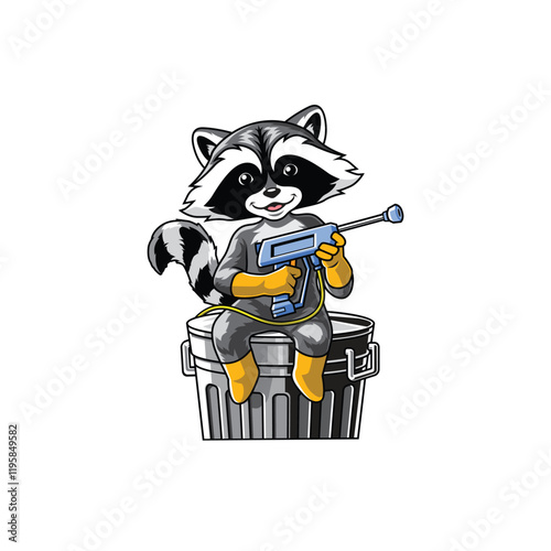 Racoon Mascot Can Cleaner