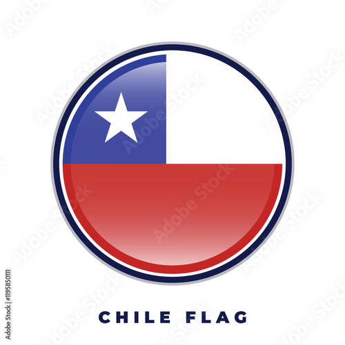 Free Download Chile flag round design icon circle vector template - GFXLoad