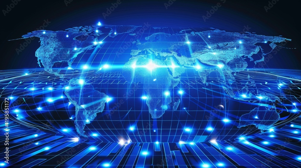 Fototapeta premium High tech digital globe featuring usa map with advanced global connections and smart mapping