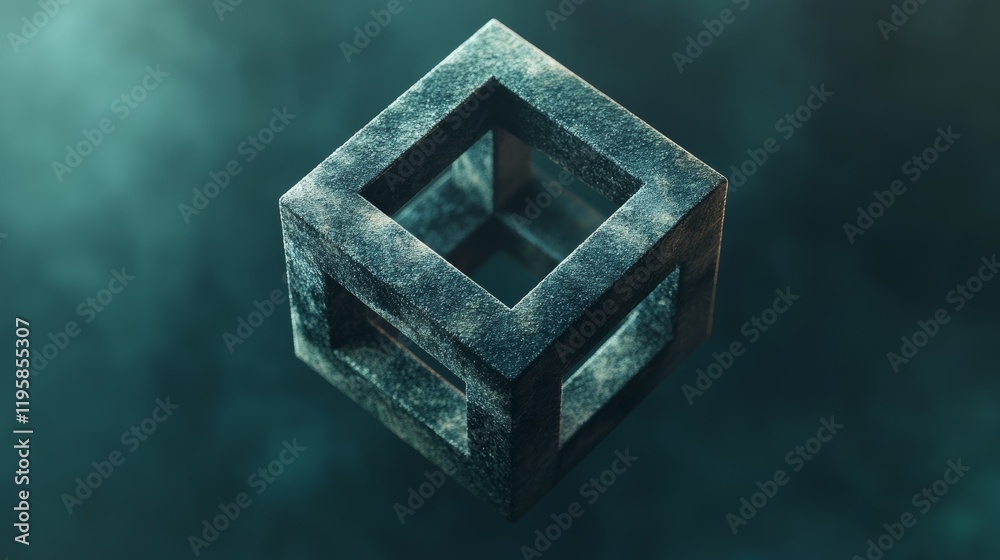 Fototapeta premium Abstract 3d rendering of geometric shapes. Composition with squares. Cube design. Modern background for poster, cover, branding, banner, placard.