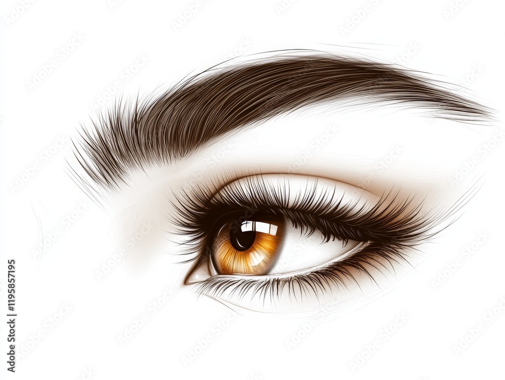 Extreme close up of a golden brown eye with sharp details in lashes and reflections blending hyper realism and digital artistry in a vibrant high quality stock image Extreme close up of a golden brown eye with sharp details in lashes and reflections blending hyper realism and digital artistry in a vibrant high quality stock image