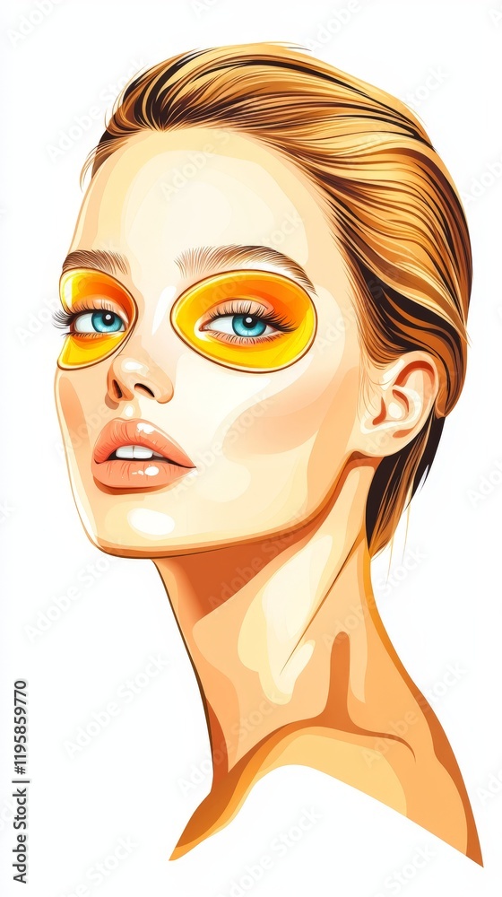 Vibrant portrait of a confident woman with golden eyeshadow and glowing skin showcasing bold makeup radiant elegance and contemporary beauty trends Vibrant portrait of a confident woman with golden eyeshadow and glowing skin showcasing bold makeup radiant elegance and contemporary beauty trends