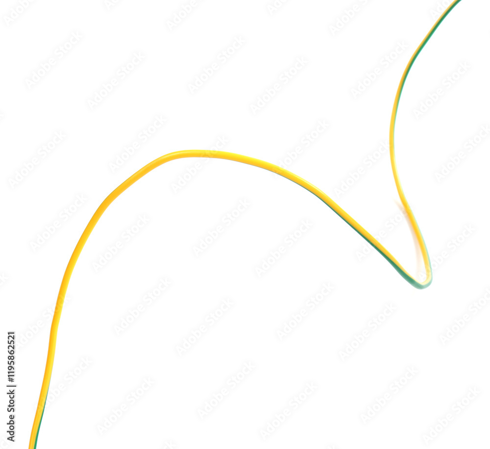 One colorful electrical wire isolated on white One colorful electrical wire isolated on white