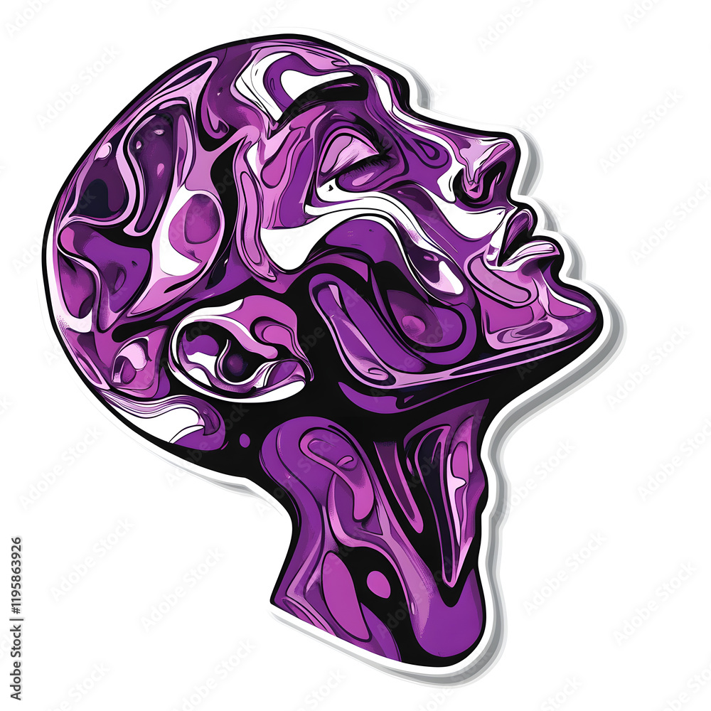 Obraz premium Minimalistic Purple AI Design in Flat Vector Style