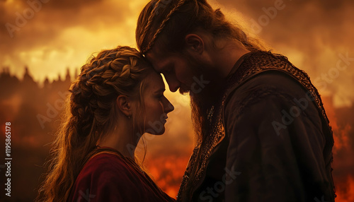 Historical Viking Romantic Couple