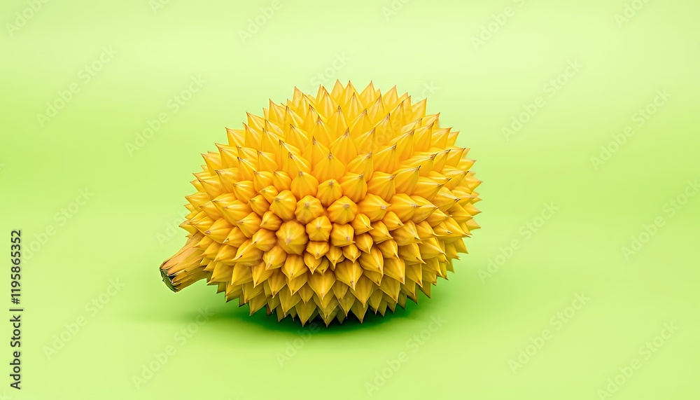 Close-up of a Vibrant Yellow Prickly Fruit Isolated on Green Screen Background Close-up of a Vibrant Yellow Prickly Fruit Isolated on Green Screen Background
