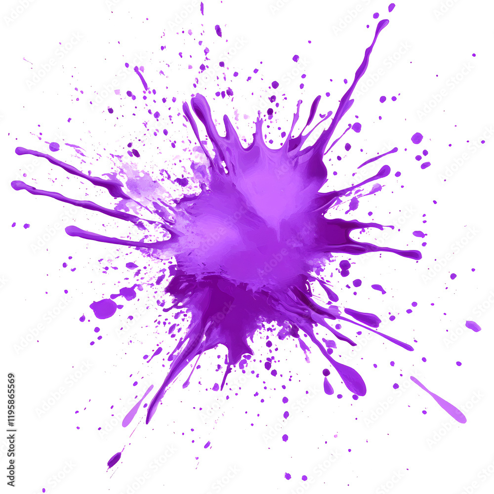 Minimalistic Purple Paint Splash Design in Flat Vector Style Minimalistic Purple Paint Splash Design in Flat Vector Style