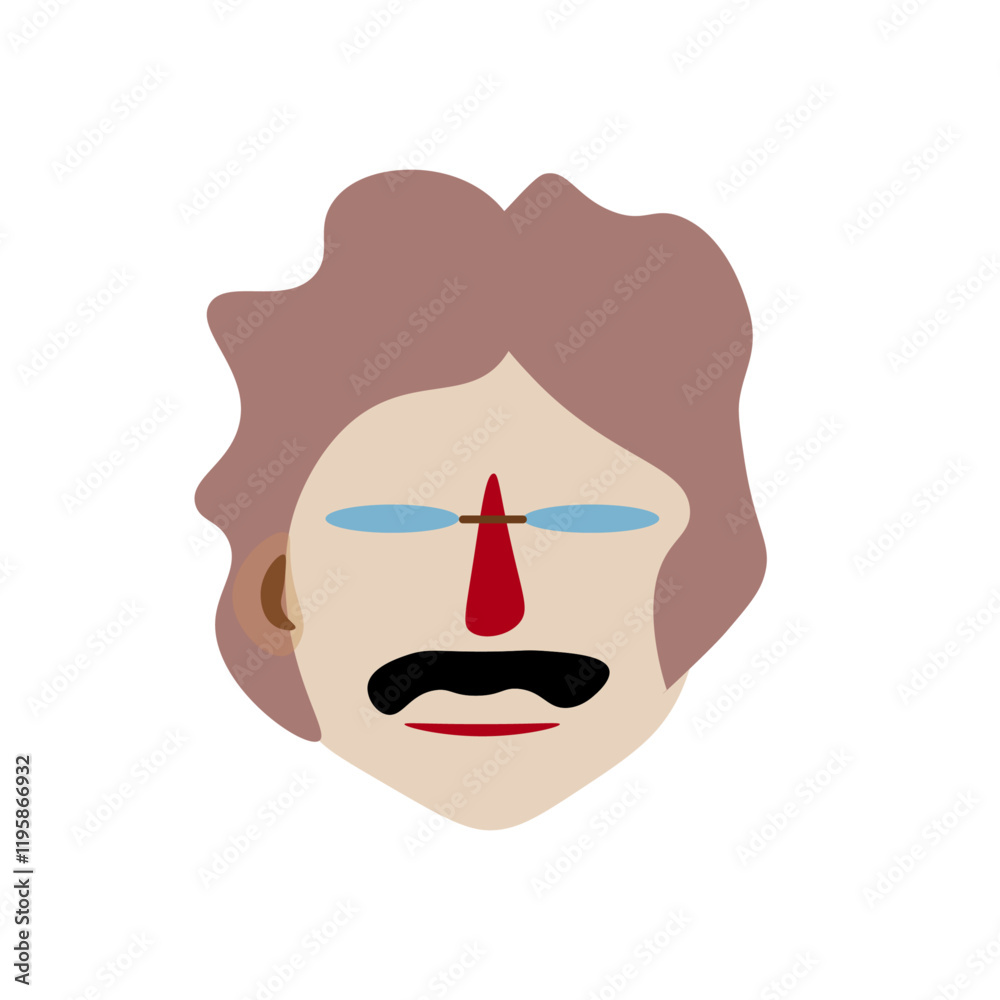 Vector, ilustración minimalista rostro masculino