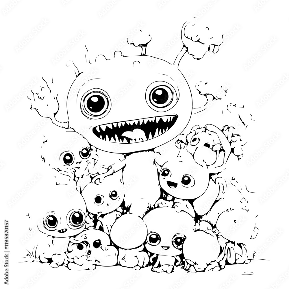 Obraz premium Coloring Page - vectorized - From the Love, Vacation, Fun and Drinks - Package