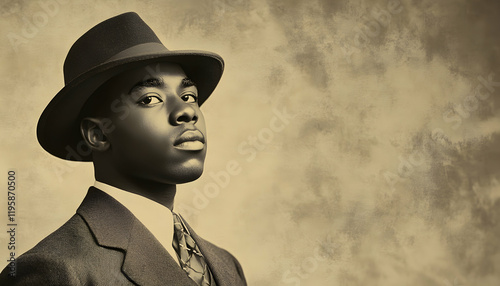 Image of a Man in Vintage Style for Black History Month