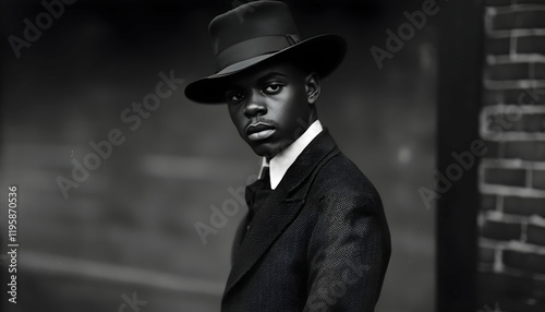 Image of a Man in Vintage Style for Black History Month