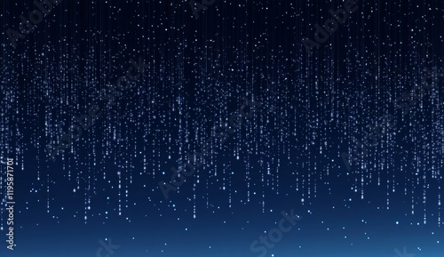 A digital abstract background showcasing vertical shimmering light particles falling like rain against a gradient blue backdrop photo