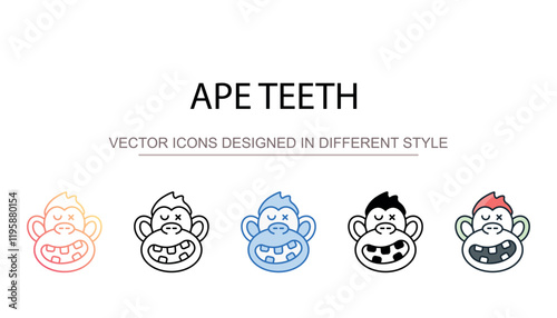 Ape teeth icon design with white background stock illustration
