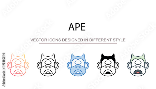 Ape icon design with white background stock illustration