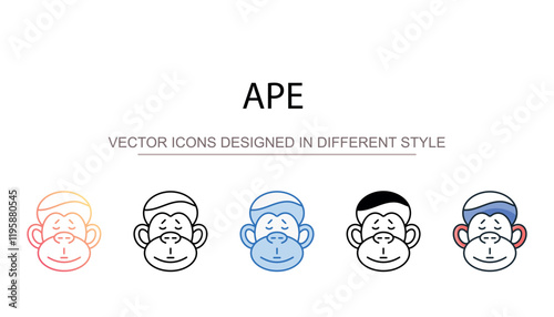 Ape icon design with white background stock illustration
