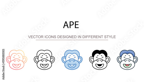 Ape icon design with white background stock illustration