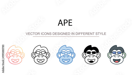 Ape icon design with white background stock illustration
