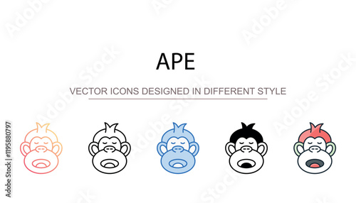 Ape icon design with white background stock illustration