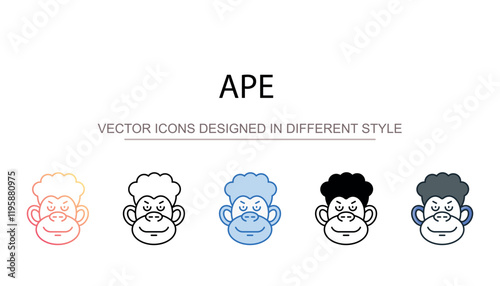 Ape icon design with white background stock illustration