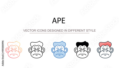 Ape icon design with white background stock illustration