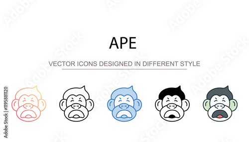 Ape icon design with white background stock illustration