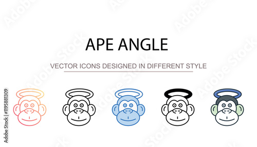 Ape Angle icon design with white background stock illustration