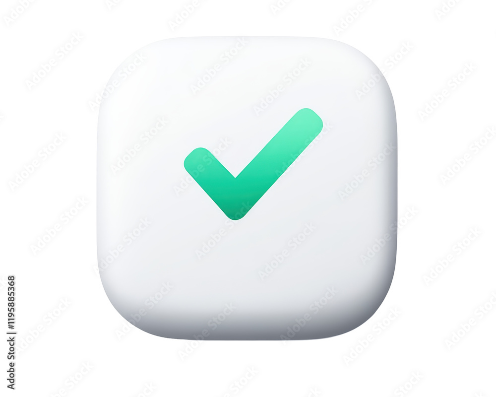 Isolated Rounded Green Check Mark Button Isolated Rounded Green Check Mark Button