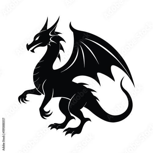 black and white dragon