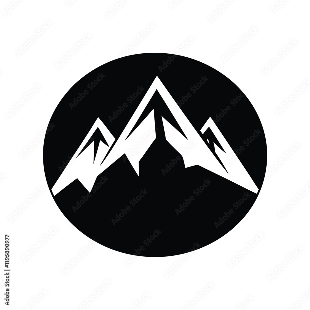 mountain icon on a white