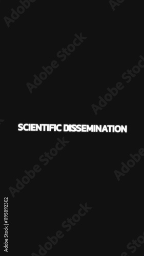 Wallpaper Mural Animated vertical video with the phrase "Scientific Dissemination" repeated as the background with circular mask and zoom effects. Torontodigital.ca