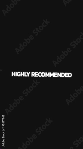 Wallpaper Mural Animated vertical video with the phrase "Highly Recommended" repeated as the background with circular mask and zoom effects. Torontodigital.ca