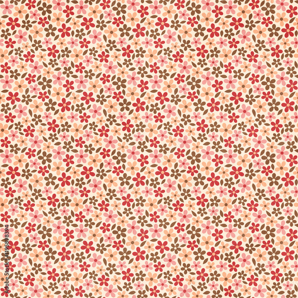 Garden floral paper, seamless fabric with ornamental pattern Garden floral paper, seamless fabric with ornamental pattern
