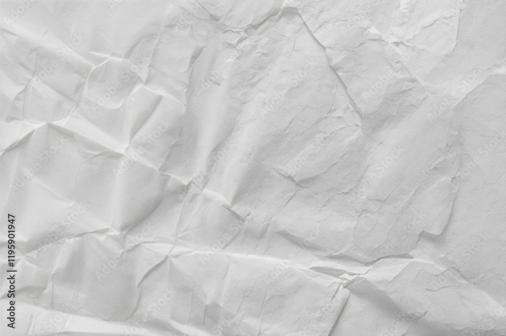 Obraz premium Crinkled white paper texture fills the entire background.