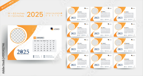 calendar design template for a business desk 2025