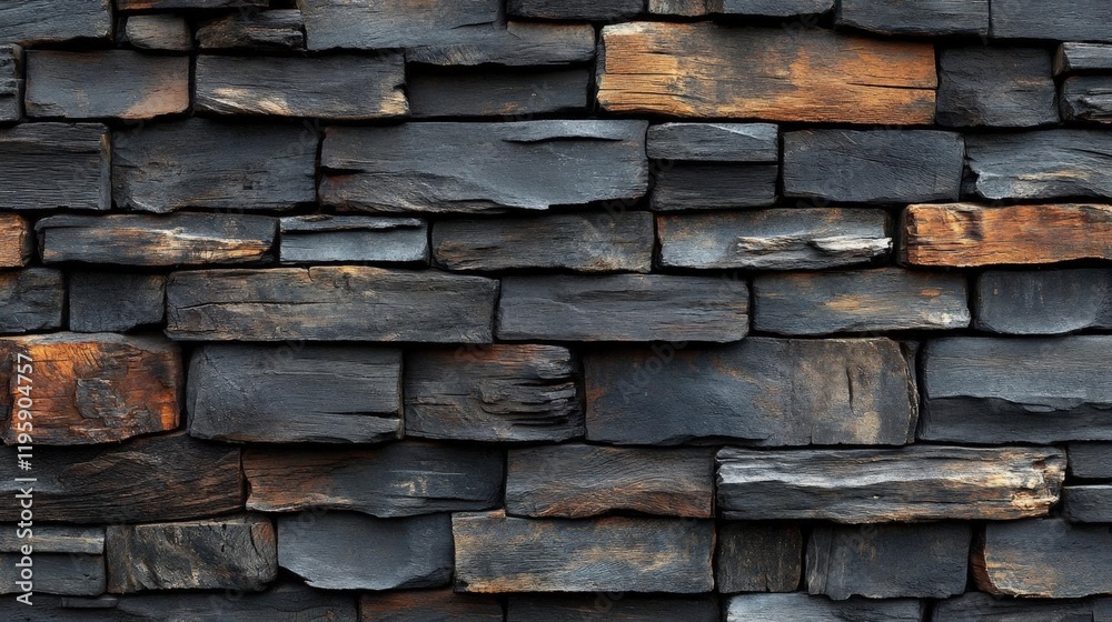 Naklejka premium Dark Grey and Brown Stone Wall Texture Background