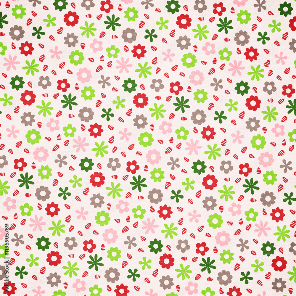 Garden floral paper, seamless fabric with ornamental pattern Garden floral paper, seamless fabric with ornamental pattern
