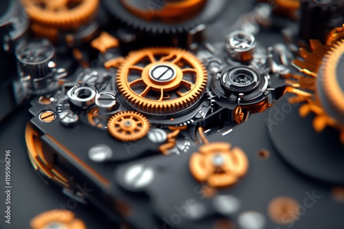 Wallpaper Mural Gears and mechanisms. Generative AI Torontodigital.ca