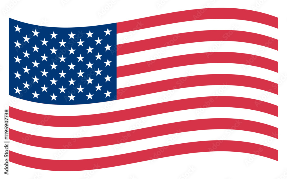 Obraz premium Waving Rectangle USA Flag United States of America