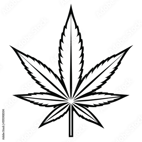 marijuana silhouette, cannabis hemp leaf icon, marijuana flat icon vector  