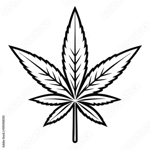 marijuana silhouette, cannabis hemp leaf icon, marijuana flat icon vector  