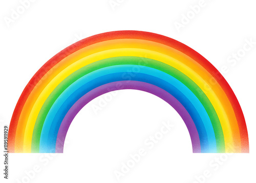 Colorful rainbow arching across the sky brings joy and beauty after a rain shower in a vibrant landscape