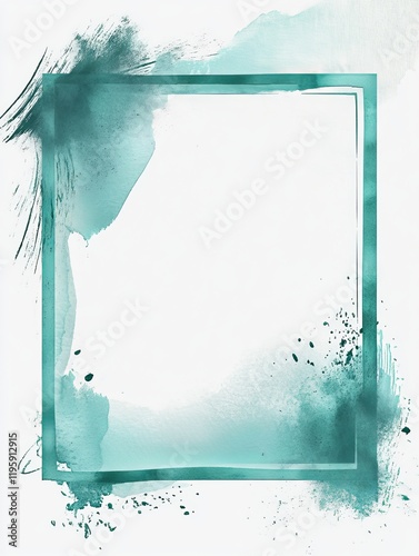 watercolor paint invitation with frame