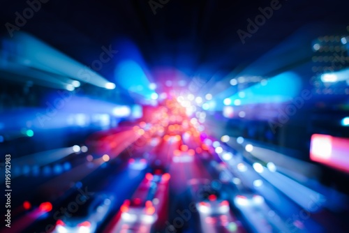 Φωτογραφία Traffic jam during rush hour with blurred car lights and vibrant city ambiance c