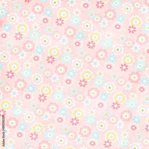 Garden floral paper, seamless fabric with ornamental pattern 