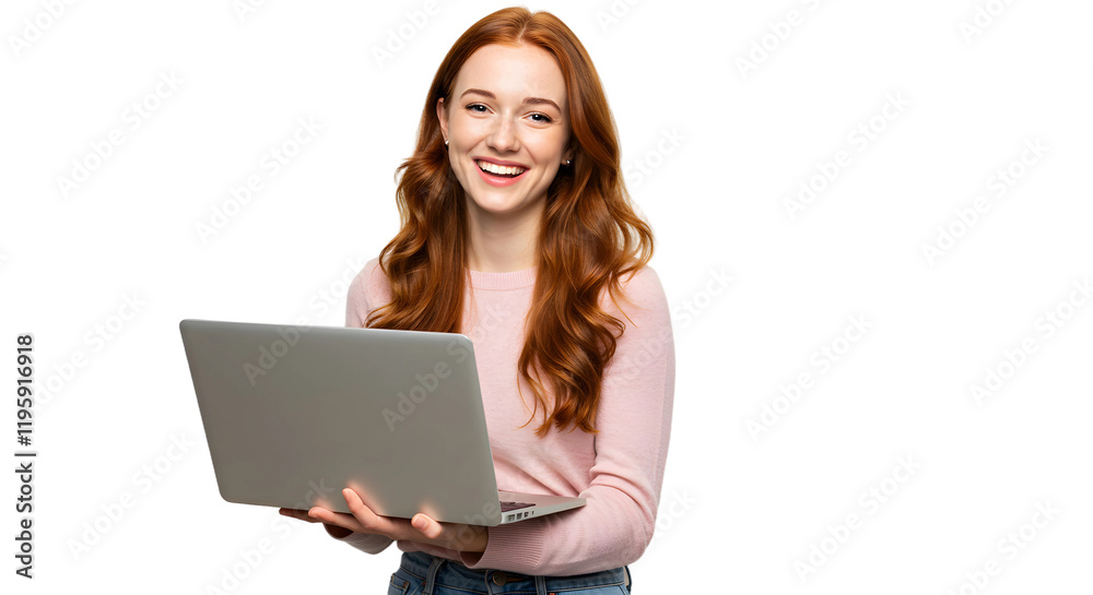 Portrait of successful businesswoman in business clothes using laptop Portrait of successful businesswoman in business clothes using laptop
