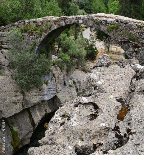 The Beskonak Bridge in Antalya, Turkey, was built by the Romans. photo