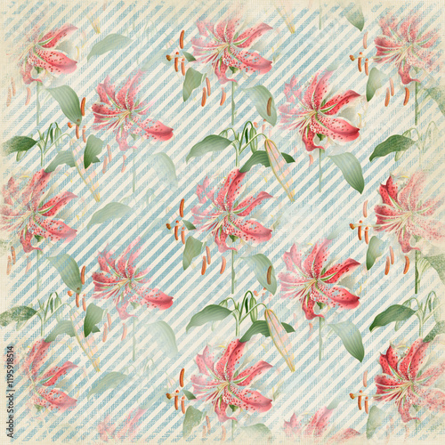 Wallpaper Mural Garden floral paper, seamless fabric with ornamental pattern  Torontodigital.ca