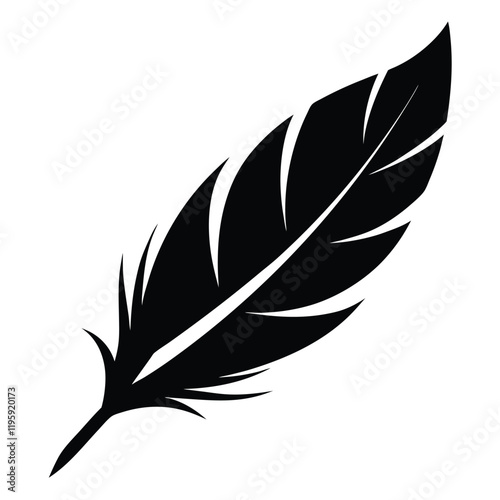 feather silhouette, bird feather silhouette art, quill pen element  